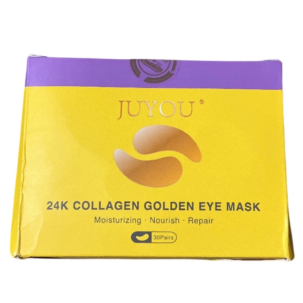 24K Collagen Golden Under Eye Mask, 30 pairs, Juyou, Nourish Repair Moist